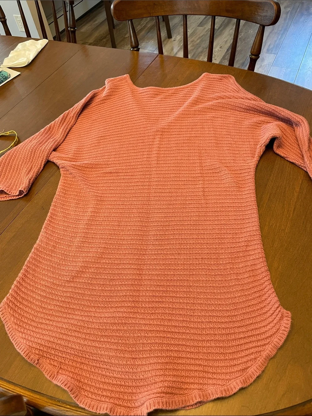 New York & Company Pink Openwork Knit Pullover